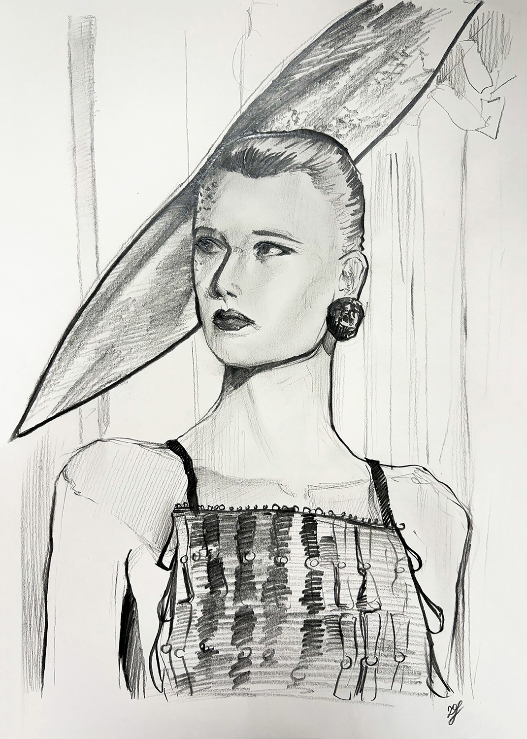 Portrait of woman wearing Armani look